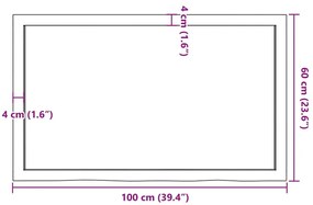 világosbarna kezelt tömör tölgyfa fali polc 100x60x(2-4) cm