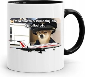 Bögre Fekete Vicces Szállj Be A Spilótaba fényképes nyomtatással