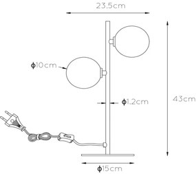 Lucide 45574/02/30 -  Asztali lámpa TYCHO 2xG9/28W/230V fekete