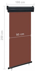 barna oldalsó terasznapellenző 105 x 250 cm