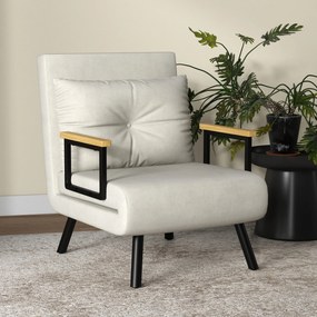 HOMCOM Egyszemélyes Átalakítható Karosszék 4 az 1-ben Átalakítható Kanapé Karosszék Ágy Állítható 5 Pózú Támlával, Párnát Tartalmaz, 1 Személyes Kanap