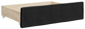 fekete kihúzható szövet heverő fiókokkal 80 x 200 cm