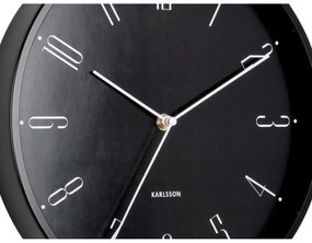 Karlsson 5988BK dizájner falióra, fekete, átmérő30 cm