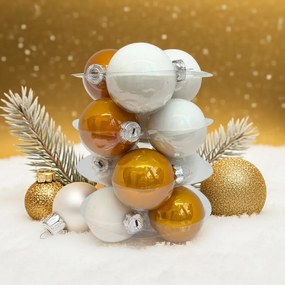 Barokk üveg karácsonyi gömb szett 12*6cm