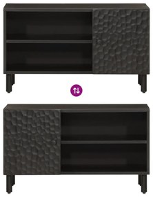 fekete tömör mangófa TV-szekrény 80 x 31 x 46 cm