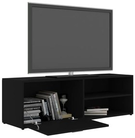 fekete szerelt fa TV-szekrény 120 x 34 x 37 cm