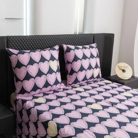 Mikroszálas ágyneműhuzat VIOLET HEARTS világos lila Ágyneműhuzat mérete: 2 db 70 x 80 cm | 160 x 200 cm