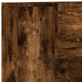 füstös tölgy színű áthidalószekrény LED-ekkel 100x16,5x103,5 cm