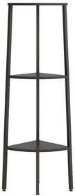 3 szintes fekete sarokpolc 45,5 x 31,5 x 120 cm