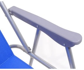Összecsukható kempingszék kék/matt króm