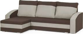 KING Kinyitható sarokkanapé Barna/bézs