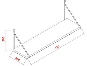 Fali polc ARMONI 20x72 cm fehér