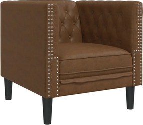 vidaXL barna művelúr Chesterfield kanapéfotel