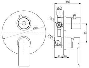 RAV Slezák NL187.3 -Falba süllyesztett zuhanycsaptelep NIL fényes króm