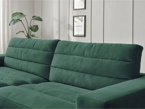 Zöld bársony sarokkanapé (bal oldali-heverő résszel) Sierra – Bobochic Paris