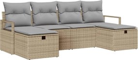 vidaXL Kanapé Szett párnával 5 pcs polirattan