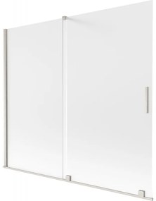 Mexen Velar, 2 szárnyas eltolható kádparaván 180 x 150 cm, 8 mm-es mattüveg, csiszolt acél, 896-180-000-31-97