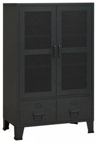 fekete fém ipari tárolószekrény 70 x 40 x 115 cm