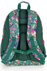 Hátizsák, iskolatáska, cipzáras, GABOL Vida, zöld, trópusi mintás (GA237740L)