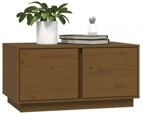 vidaXL mézbarna tömör fenyőfa dohányzóasztal 80 x 50 x 40 cm