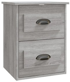 2 db szürke sonoma falra szerelhető éjjeliszekrény 41,5x36x53cm