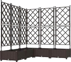 vidaXL Kerti cserép 5 pcs Barna 120 x 120 x 125,5 cm Acél