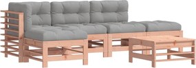 vidaXL 6 részes tömör duglászfenyő kerti társalgószett párnákkal