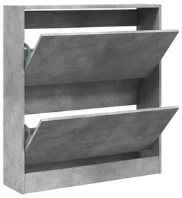 betonszürke szerelt fa cipőszekrény 80 x 21 x 87,5 cm