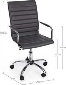 Sötétszürke bőrutánzat irodai szék Perth – Yes Everyday