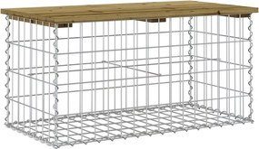 vidaXL impregnált fenyőfa gabion kerti pad 83 x 44 x 42 cm