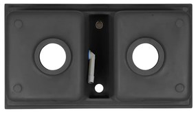 Tia szögletes két medencés gránit mosogató szifonnal fekete