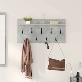 Fali Kabáthorog polcokkal Beton szürke 80 x 40 x 12 cm Faanyag