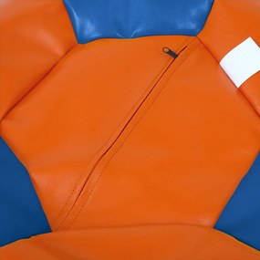 Baby Ball babzsákfotel - műbőr - narancssárga/kék - 70 liter