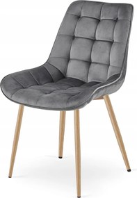 Szürke étkezőszék BERA bársony
