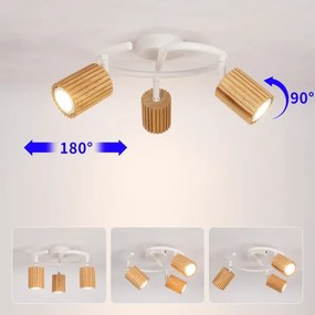 Brilagi - Spotlámpa MODERN WOOD 3xGU10/8W/230V kaucsukfa/fehér