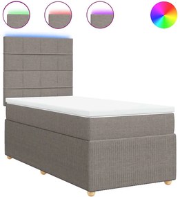 vidaXL tópszínű szövet rugós ágy matraccal 100 x 200 cm