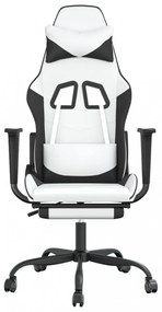 vidaXL fehér és fekete műbőr játékszék lábtartóval