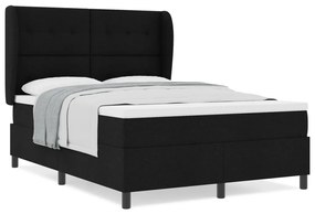 Boxspring Ágy Matraccal Fekete színben, 140x200 cm Szövet