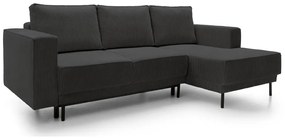 Sarokkanapé Rodriguez mini (J) (sötétszürke + fekete). 1099134