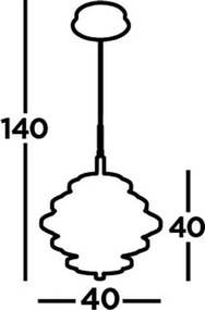 Függeszték Fekete HIVE SEARCHLIGHT 6375-5BG