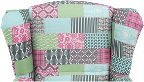 Füles fotel, szövet patchwork, CHARLOT