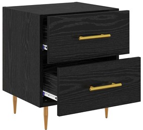 vidaXL Éjjeliszekrény fiókkal Fekete tölgy 40 x 35 x 47,5 cm Faanyag