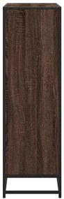 barna tölgy szerelt fa és fém könyvszekrény 97,5x33x107,5 cm