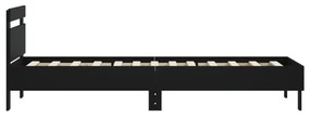fekete szövet ágykeret fiókokkal 75x190 cm