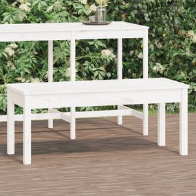 fehér tömör fenyőfa kerti pad 109x44x45 cm