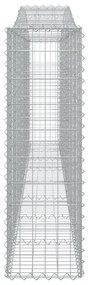 vidaXL 4 db íves horganyzott vas gabion kosár 400x30x100/120 cm