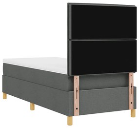 Boxspring Ágy Matraccal és LED Fekete Szürke 100x200 cm Szövet