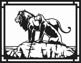 3D Áttört Kép 20X25 Oroszlán Keret Fali Dekoráció