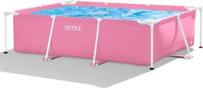 INTEX Metal medence 220 x 150 x 60 cm, rózsaszín (28266)