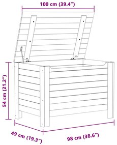 RANA fehér tömör fenyőfa tárolóláda fedéllel 100 x 49 x 54 cm